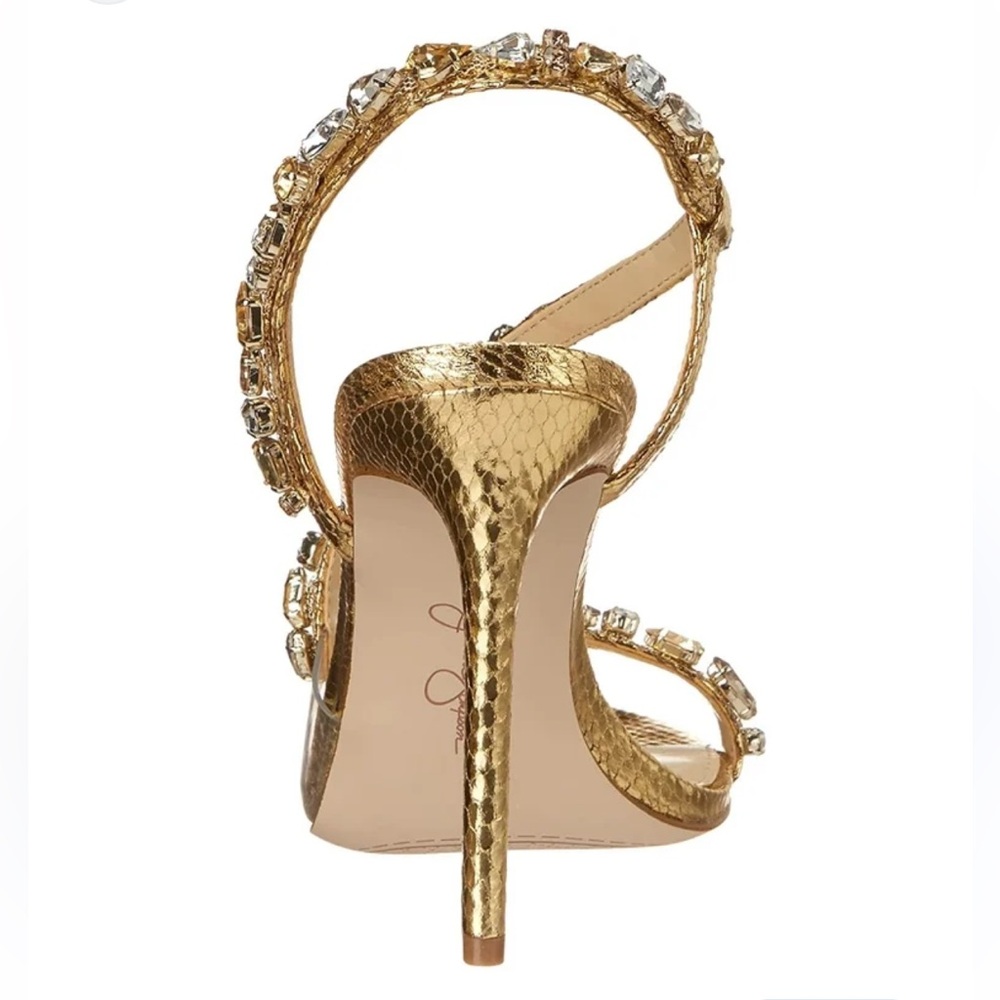 Jessica Simpson Jaycin metallic crystal embellishment strappy sandal Size 8M - Picture 13 of 17